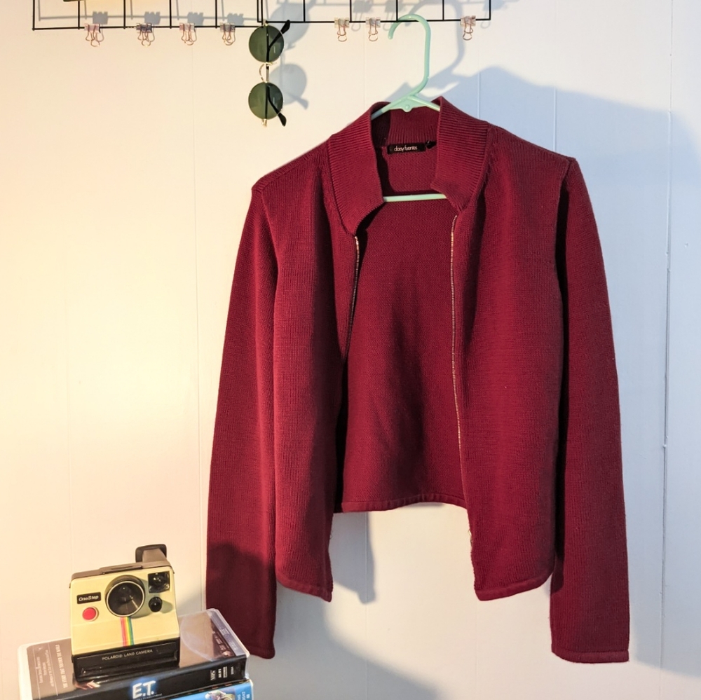 Zipped sweater cardigan